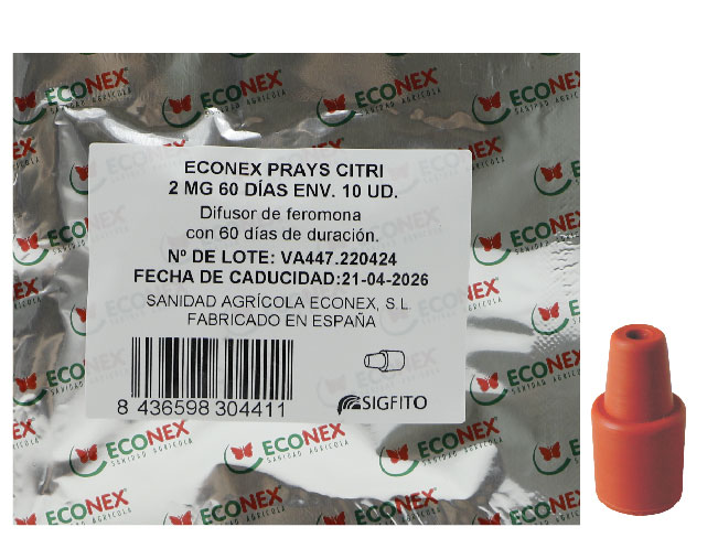 >Difusor de feromonas ECONEX PRAYS CITRI 2 MG 60 JOURS 10 U.